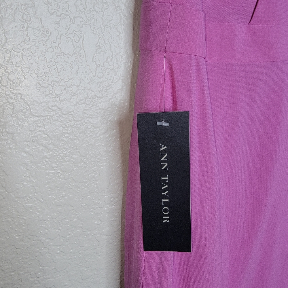 Ann Taylor Womens Sleeveless Pink Silk Midi Dress Size 6 NWT - Picture 4 of 6